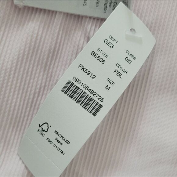 New J.Crew Ribbed High-Rise Cheeky Bikini Bottom in Light Pink Size Medium NWT - Picture 9 of 11